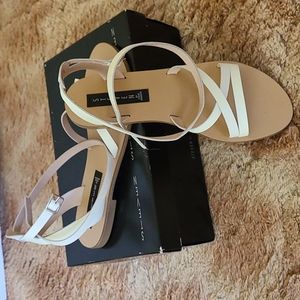 STEVEN by Steve Madden open toe leather ankle sandals- BRAND NEW NEVER WORN!